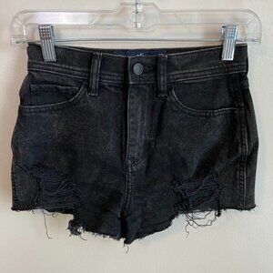 Hollister Washed Black High-Rise Vintage Stretch Short